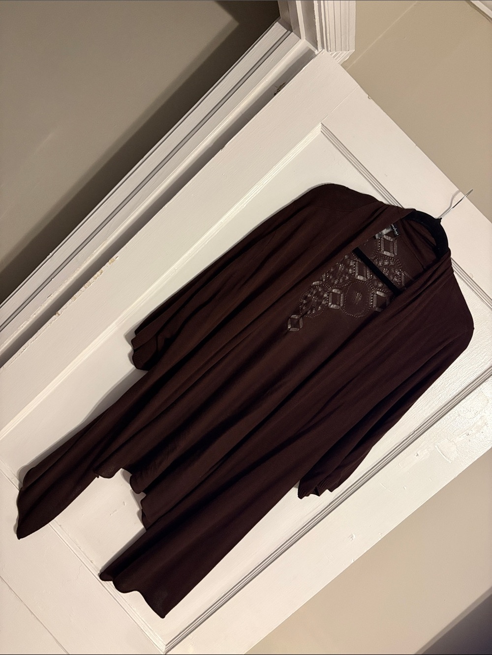 united states sweaters Brown Open-Front Lightweight Cardigan